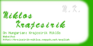 miklos krajcsirik business card