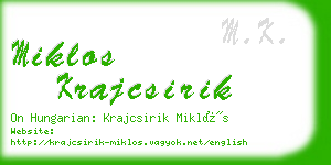 miklos krajcsirik business card